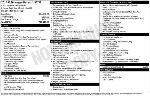2016 Volkswagen Passat 1.8T SE