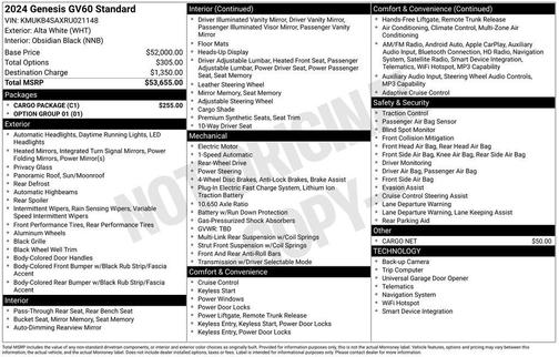 2024 Genesis GV60 Standard