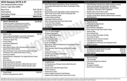 2023 Genesis GV70 2.5T