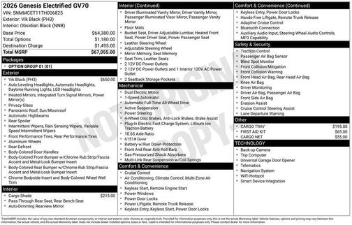 Vik Black 2026 Genesis Electrified GV70 Advanced