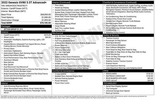 2022 Genesis GV80 3.5T