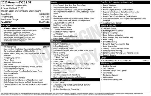 2025 Genesis GV70 2.5T
