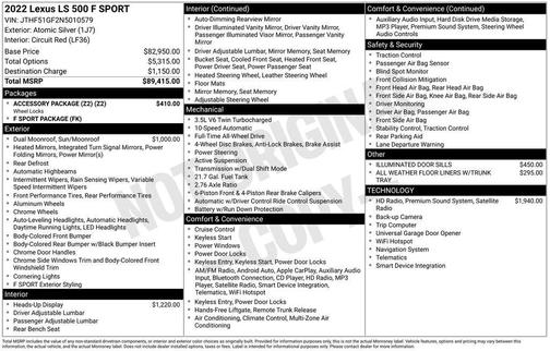 2022 Lexus LS 500 F Sport