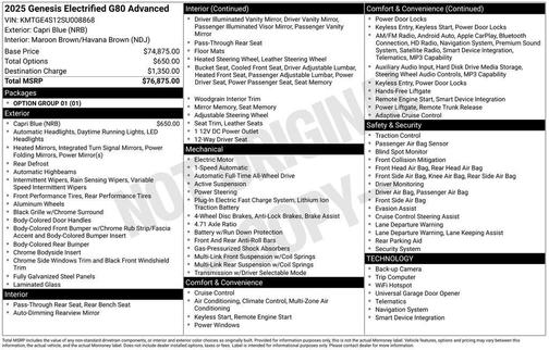 2025 Genesis Electrified G80 Advanced
