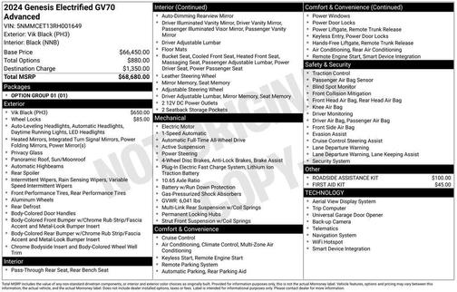 2024 Genesis Electrified GV70 Advanced