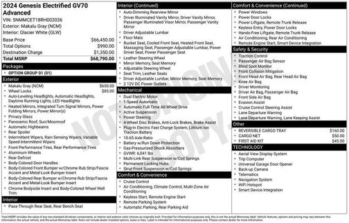 2024 Genesis Electrified GV70 Advanced