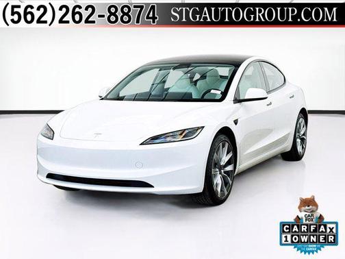 Pearl White Multi-Coat 2025 Tesla Model 3 Long Range