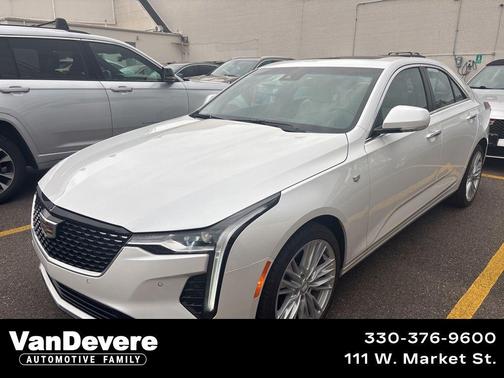 Crystal White Tricoat 2025 Cadillac CT4 Premium Luxury RWD