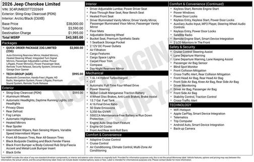 2026 Jeep Cherokee LAREDO/LIMITED