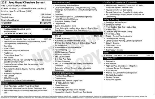 2021 Jeep Grand Cherokee Summit