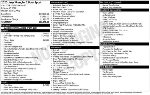2025 Jeep Wrangler Sport