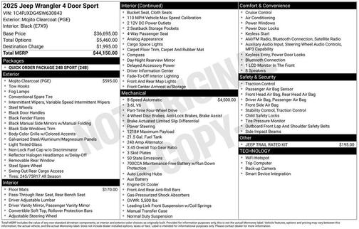 2025 Jeep Wrangler Sport