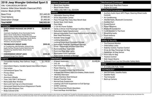 2018 Jeep Wrangler Unlimited Sport