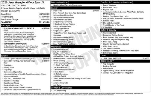 2026 Jeep Wrangler Sport