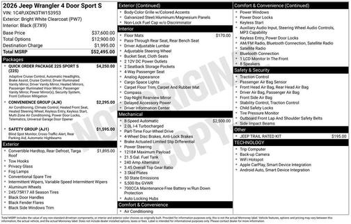 2026 Jeep Wrangler Sport