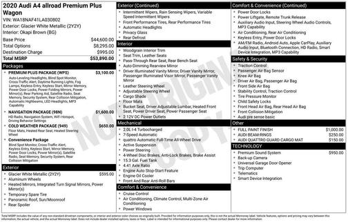 2020 Audi A4 allroad 2.0T Premium