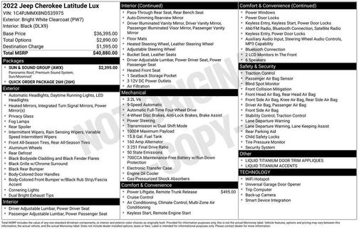 2022 Jeep Cherokee Latitude Lux