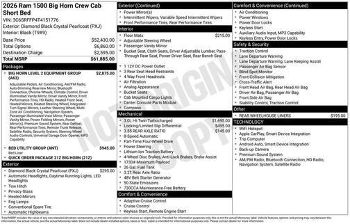 2026 RAM 1500 Big Horn/Lone Star