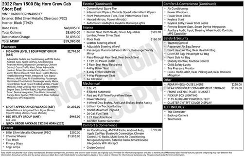 2022 RAM 1500 Big Horn