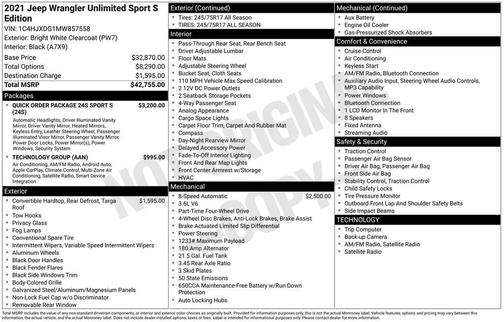 2021 Jeep Wrangler Unlimited Sport