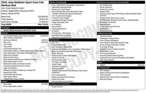 2026 Jeep Gladiator Sport
