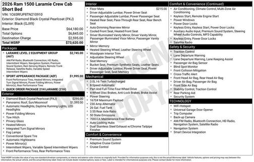 2026 RAM 1500 Laramie
