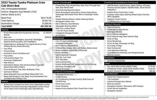 2023 Toyota Tundra Platinum