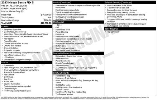 2013 Nissan Sentra FE+ S