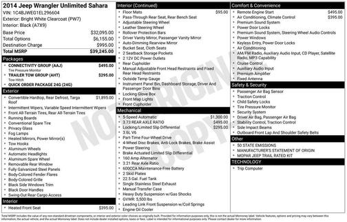 2014 Jeep Wrangler Unlimited Sahara
