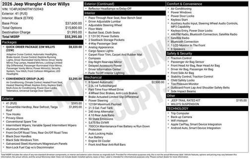 2026 Jeep Wrangler Sport