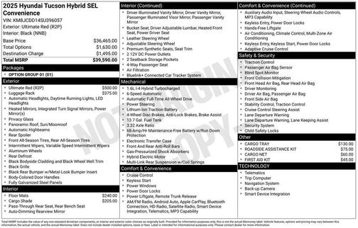2025 Hyundai TUCSON Hybrid SEL Convenience