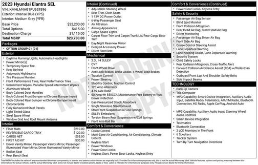 Intense Blue 2023 Hyundai ELANTRA SEL