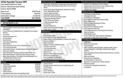 Rockwood Green 2026 Hyundai TUCSON XRT