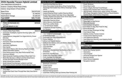 2026 Hyundai TUCSON Hybrid Limited