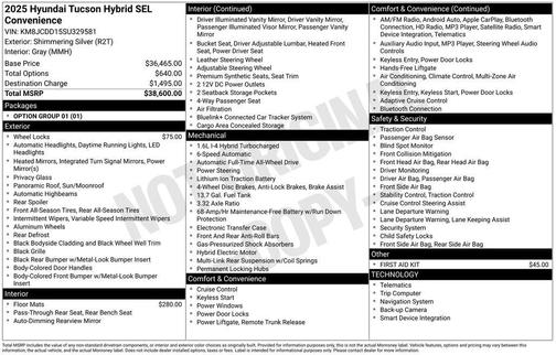 2025 Hyundai TUCSON Hybrid SEL Convenience