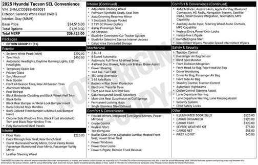 2025 Hyundai TUCSON SEL Convenience