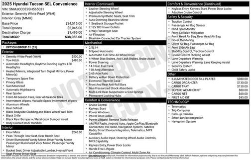 2025 Hyundai TUCSON SEL Convenience
