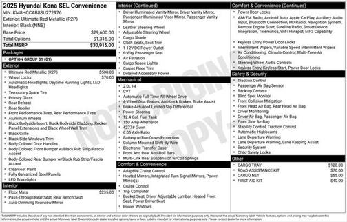 2025 Hyundai KONA SEL Convenience