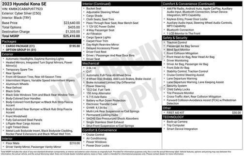 Cyber Silver 2023 Hyundai KONA SE