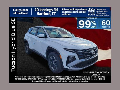 Creamy White Pearl 2026 Hyundai TUCSON Hybrid Blue SE