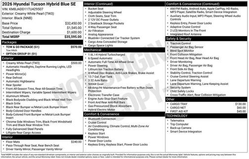 2026 Hyundai TUCSON Hybrid Blue SE