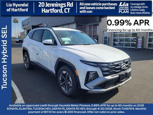 Creamy White Pearl 2026 Hyundai TUCSON Hybrid SEL