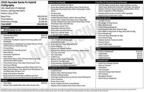2026 Hyundai SANTA FE HEV Calligraphy