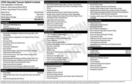 2026 Hyundai TUCSON Hybrid Limited
