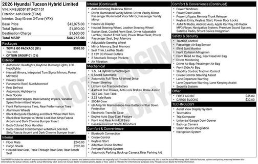 2026 Hyundai TUCSON Hybrid Limited