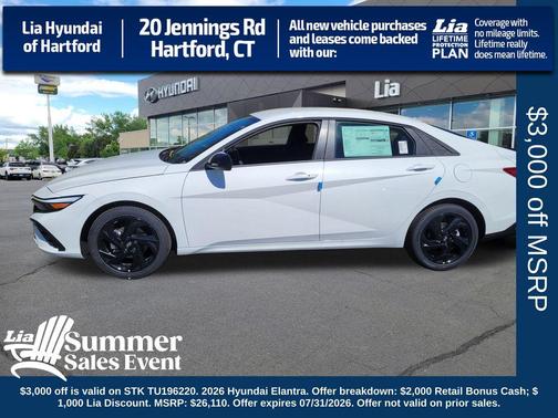 Serenity White 2026 Hyundai ELANTRA Sport