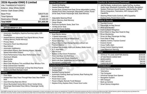 Atlas White 2026 Hyundai IONIQ 5 Limited