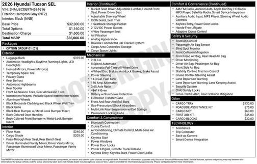 2026 Hyundai TUCSON SEL