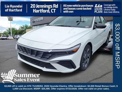 Serenity White 2026 Hyundai ELANTRA Sport