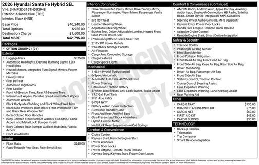 2026 Hyundai SANTA FE SEL 2.4